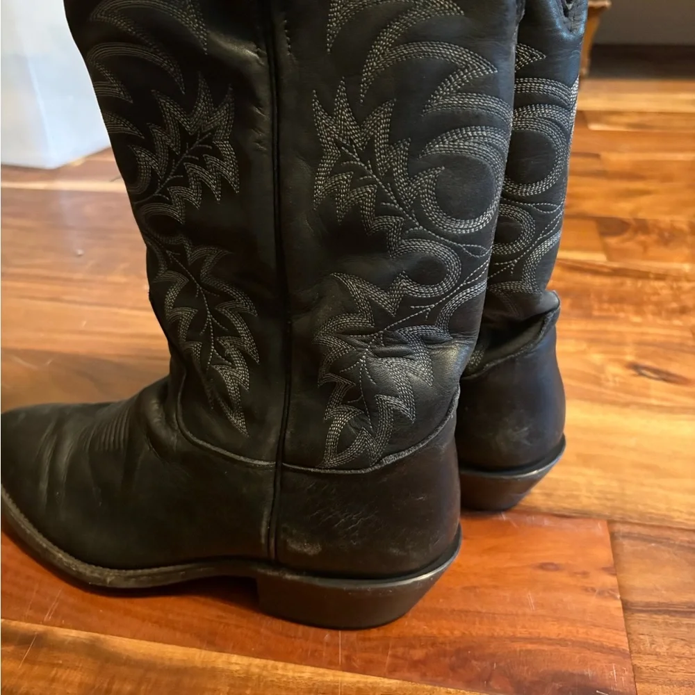 🤠 Tony Lama Black Leather Western Boots (Size‎ 10D)